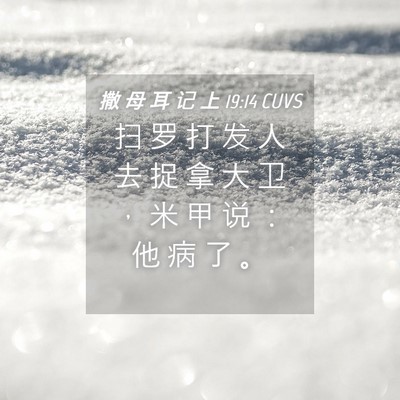 Picture 04 - 撒 母 耳 记 上 19:14 CUVS - 扫 罗 打 发 人 去 捉 拿 大 卫 ， 米 - Bible Verse Picture