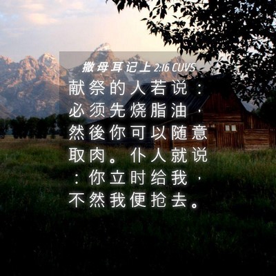 Picture 04 - 撒 母 耳 记 上 2:16 CUVS - 献 祭 的 人 若 说 ： 必 须 先 烧 脂 - Bible Verse Picture