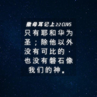 Picture 04 - 撒 母 耳 记 上 2:2 CUVS - 只 有 耶 和 华 为 圣 ； 除 他 以 外 - Bible Verse Picture