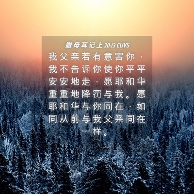 Picture 04 - 撒 母 耳 记 上 20:13 CUVS - 我 父 亲 若 有 意 害 你 ， 我 不 告 - Bible Verse Picture