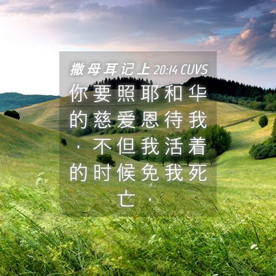 Picture 04 - 撒 母 耳 记 上 20:14 CUVS - 你 要 照 耶 和 华 的 慈 爱 恩 待 我 - Bible Verse Picture