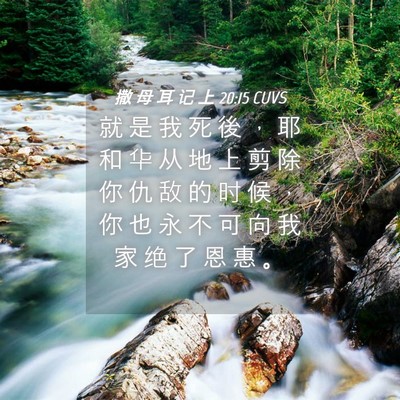 Picture 04 - 撒 母 耳 记 上 20:15 CUVS - 就 是 我 死 後 ， 耶 和 华 从 地 上 - Bible Verse Picture