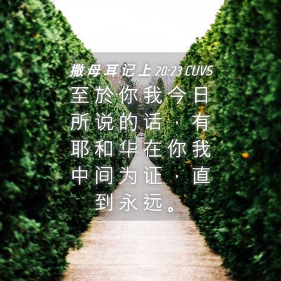 Picture 04 - 撒 母 耳 记 上 20:23 CUVS - 至 於 你 我 今 日 所 说 的 话 ， 有 - Bible Verse Picture