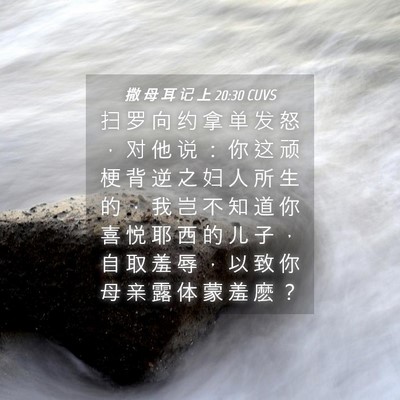 Picture 04 - 撒 母 耳 记 上 20:30 CUVS - 扫 罗 向 约 拿 单 发 怒 ， 对 他 说 - Bible Verse Picture