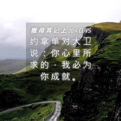 Picture 04 - 撒 母 耳 记 上 20:4 CUVS - 约 拿 单 对 大 卫 说 ： 你 心 里 所 - Bible Verse Picture