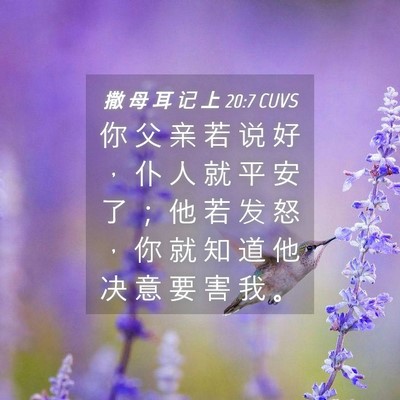 Picture 04 - 撒 母 耳 记 上 20:7 CUVS - 你 父 亲 若 说 好 ， 仆 人 就 平 安 - Bible Verse Picture