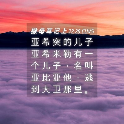 Picture 04 - 撒 母 耳 记 上 22:20 CUVS - 亚 希 突 的 儿 子 亚 希 米 勒 有 一 - Bible Verse Picture