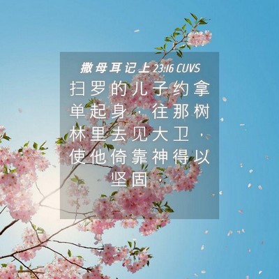 Picture 04 - 撒 母 耳 记 上 23:16 CUVS - 扫 罗 的 儿 子 约 拿 单 起 身 ， 往 - Bible Verse Picture