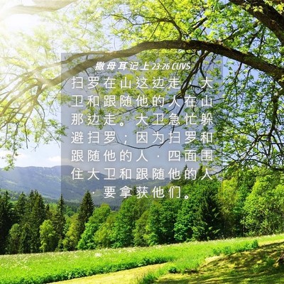 Picture 04 - 撒 母 耳 记 上 23:26 CUVS - 扫 罗 在 山 这 边 走 ， 大 卫 和 跟 - Bible Verse Picture