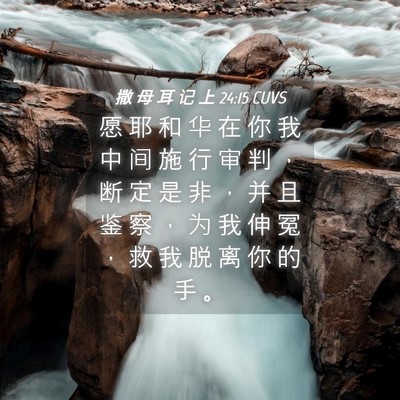 Picture 04 - 撒 母 耳 记 上 24:15 CUVS - 愿 耶 和 华 在 你 我 中 间 施 行 审 - Bible Verse Picture