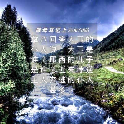 Picture 04 - 撒 母 耳 记 上 25:10 CUVS - 拿 八 回 答 大 卫 的 仆 人 说 ： 大 - Bible Verse Picture