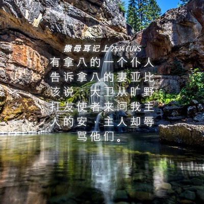 Picture 04 - 撒 母 耳 记 上 25:14 CUVS - 有 拿 八 的 一 个 仆 人 告 诉 拿 八 - Bible Verse Picture