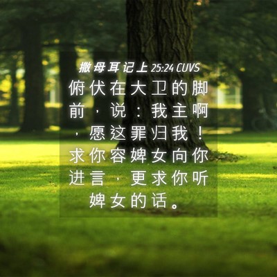 Picture 04 - 撒 母 耳 记 上 25:24 CUVS - 俯 伏 在 大 卫 的 脚 前 ， 说 ： 我 - Bible Verse Picture