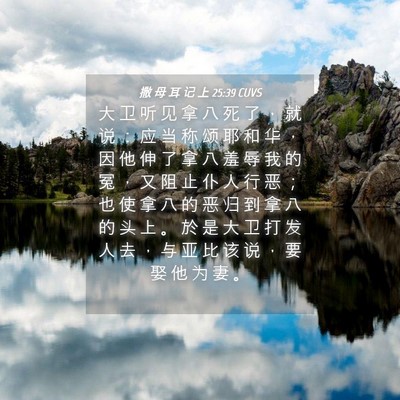 Picture 04 - 撒 母 耳 记 上 25:39 CUVS - 大 卫 听 见 拿 八 死 了 ， 就 说 ： - Bible Verse Picture
