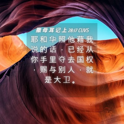 Picture 04 - 撒 母 耳 记 上 28:17 CUVS - 耶 和 华 照 他 藉 我 说 的 话 ， 已 - Bible Verse Picture