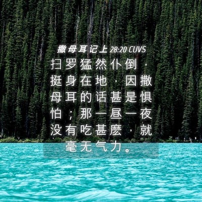 Picture 04 - 撒 母 耳 记 上 28:20 CUVS - 扫 罗 猛 然 仆 倒 ， 挺 身 在 地 ， - Bible Verse Picture