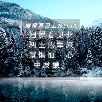 Picture 04 - 撒 母 耳 记 上 28:5 CUVS - 扫 罗 看 见 非 利 士 的 军 旅 就 惧 - Bible Verse Picture