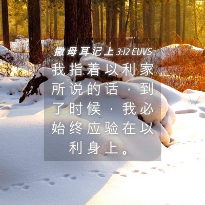 Picture 04 - 撒 母 耳 记 上 3:12 CUVS - 我 指 着 以 利 家 所 说 的 话 ， 到 - Bible Verse Picture