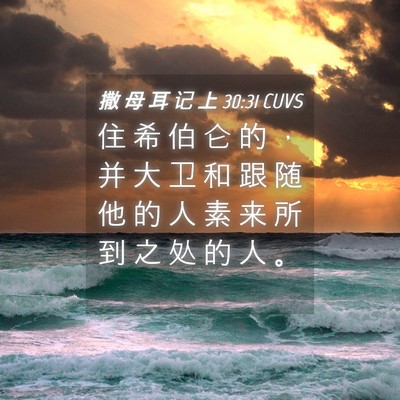 Picture 04 - 撒 母 耳 记 上 30:31 CUVS - 住 希 伯 仑 的 ， 并 大 卫 和 跟 随 - Bible Verse Picture