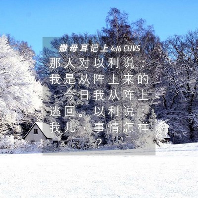 Picture 04 - 撒 母 耳 记 上 4:16 CUVS - 那 人 对 以 利 说 ： 我 是 从 阵 上 - Bible Verse Picture