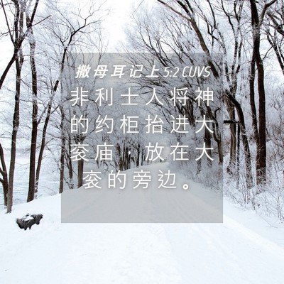 Picture 04 - 撒 母 耳 记 上 5:2 CUVS - 非 利 士 人 将 神 的 约 柜 抬 进 大 - Bible Verse Picture