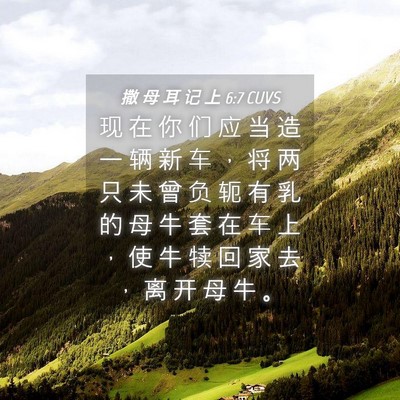 Picture 04 - 撒 母 耳 记 上 6:7 CUVS - 现 在 你 们 应 当 造 一 辆 新 车 ， - Bible Verse Picture