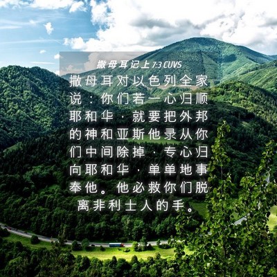 Picture 04 - 撒 母 耳 记 上 7:3 CUVS - 撒 母 耳 对 以 色 列 全 家 说 ： 你 - Bible Verse Picture