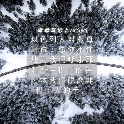 Picture 04 - 撒 母 耳 记 上 7:8 CUVS - 以 色 列 人 对 撒 母 耳 说 ： 愿 你 - Bible Verse Picture