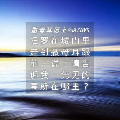 Picture 04 - 撒 母 耳 记 上 9:18 CUVS - 扫 罗 在 城 门 里 走 到 撒 母 耳 跟 - Bible Verse Picture