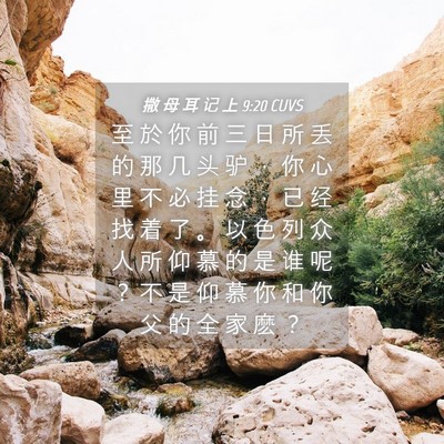 Picture 04 - 撒 母 耳 记 上 9:20 CUVS - 至 於 你 前 三 日 所 丢 的 那 几 头 - Bible Verse Picture