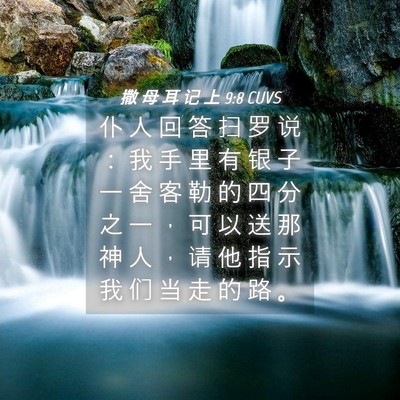 Picture 04 - 撒 母 耳 记 上 9:8 CUVS - 仆 人 回 答 扫 罗 说 ： 我 手 里 有 - Bible Verse Picture