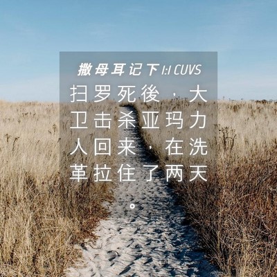 Picture 04 - 撒 母 耳 记 下 1:1 CUVS - 扫 罗 死 後 ， 大 卫 击 杀 亚 玛 力 - Bible Verse Picture