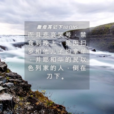 Picture 04 - 撒 母 耳 记 下 1:12 CUVS - 而 且 悲 哀 哭 号 ， 禁 食 到 晚 上 - Bible Verse Picture