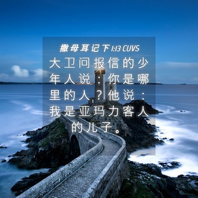 Picture 04 - 撒 母 耳 记 下 1:13 CUVS - 大 卫 问 报 信 的 少 年 人 说 ： 你 - Bible Verse Picture