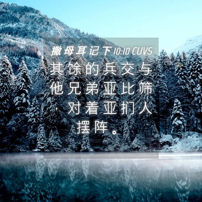Picture 04 - 撒 母 耳 记 下 10:10 CUVS - 其 馀 的 兵 交 与 他 兄 弟 亚 比 筛 - Bible Verse Picture