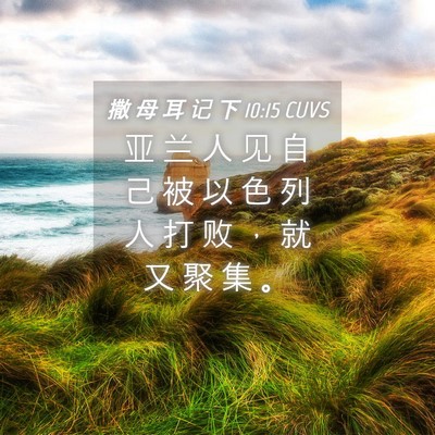 Picture 04 - 撒 母 耳 记 下 10:15 CUVS - 亚 兰 人 见 自 己 被 以 色 列 人 打 - Bible Verse Picture