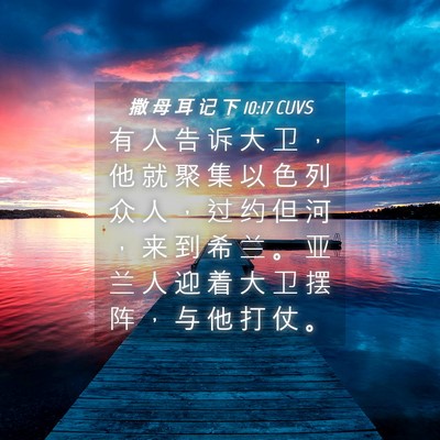 Picture 04 - 撒 母 耳 记 下 10:17 CUVS - 有 人 告 诉 大 卫 ， 他 就 聚 集 以 - Bible Verse Picture
