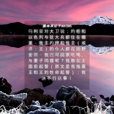 Picture 04 - 撒 母 耳 记 下 11:11 CUVS - 乌 利 亚 对 大 卫 说 ： 约 柜 和 以 - Bible Verse Picture
