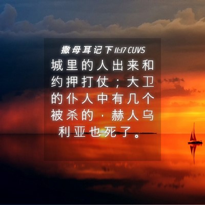 Picture 04 - 撒 母 耳 记 下 11:17 CUVS - 城 里 的 人 出 来 和 约 押 打 仗 ； - Bible Verse Picture
