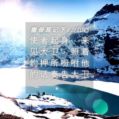 Picture 04 - 撒 母 耳 记 下 11:22 CUVS - 使 者 起 身 ， 来 见 大 卫 ， 照 着 - Bible Verse Picture