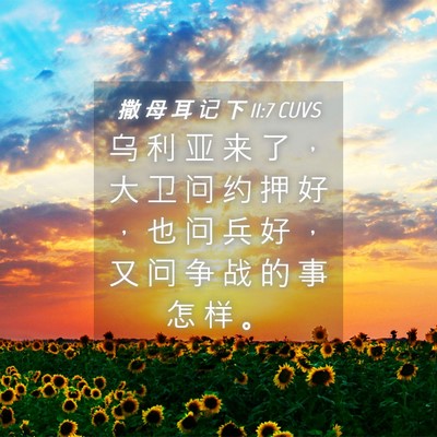 Picture 04 - 撒 母 耳 记 下 11:7 CUVS - 乌 利 亚 来 了 ， 大 卫 问 约 押 好 - Bible Verse Picture