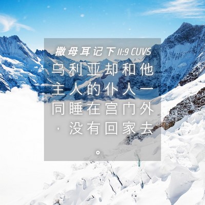 Picture 04 - 撒 母 耳 记 下 11:9 CUVS - 乌 利 亚 却 和 他 主 人 的 仆 人 一 - Bible Verse Picture