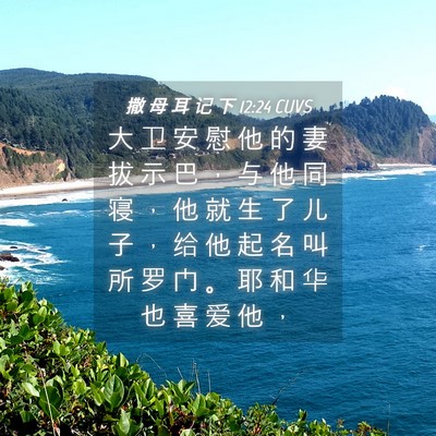 Picture 04 - 撒 母 耳 记 下 12:24 CUVS - 大 卫 安 慰 他 的 妻 拔 示 巴 ， 与 - Bible Verse Picture