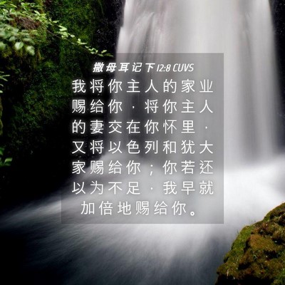 Picture 04 - 撒 母 耳 记 下 12:8 CUVS - 我 将 你 主 人 的 家 业 赐 给 你 ， - Bible Verse Picture