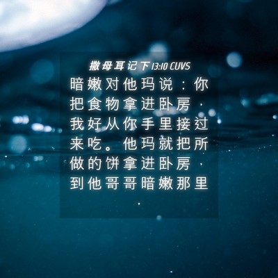 Picture 04 - 撒 母 耳 记 下 13:10 CUVS - 暗 嫩 对 他 玛 说 ： 你 把 食 物 拿 - Bible Verse Picture