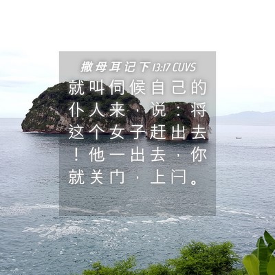 Picture 04 - 撒 母 耳 记 下 13:17 CUVS - 就 叫 伺 候 自 己 的 仆 人 来 ， 说 - Bible Verse Picture