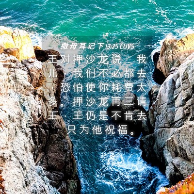 Picture 04 - 撒 母 耳 记 下 13:25 CUVS - 王 对 押 沙 龙 说 ： 我 儿 ， 我 们 - Bible Verse Picture