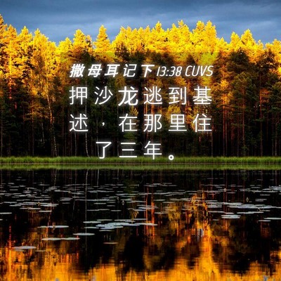 Picture 04 - 撒 母 耳 记 下 13:38 CUVS - 押 沙 龙 逃 到 基 述 ， 在 那 里 住 - Bible Verse Picture