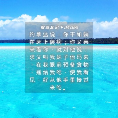 Picture 04 - 撒 母 耳 记 下 13:5 CUVS - 约 拿 达 说 ： 你 不 如 躺 在 床 上 - Bible Verse Picture
