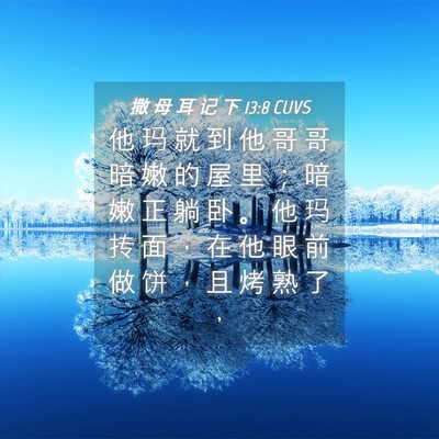 Picture 04 - 撒 母 耳 记 下 13:8 CUVS - 他 玛 就 到 他 哥 哥 暗 嫩 的 屋 里 - Bible Verse Picture